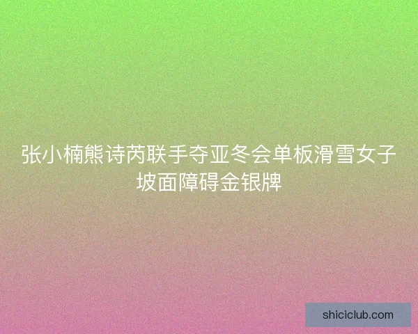 张小楠熊诗芮联手夺亚冬会单板滑雪女子坡面障碍金银牌