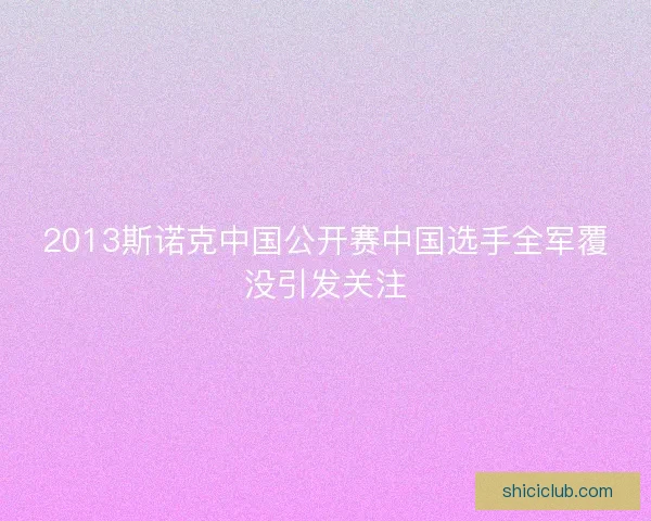 2013斯诺克中国公开赛中国选手全军覆没引发关注