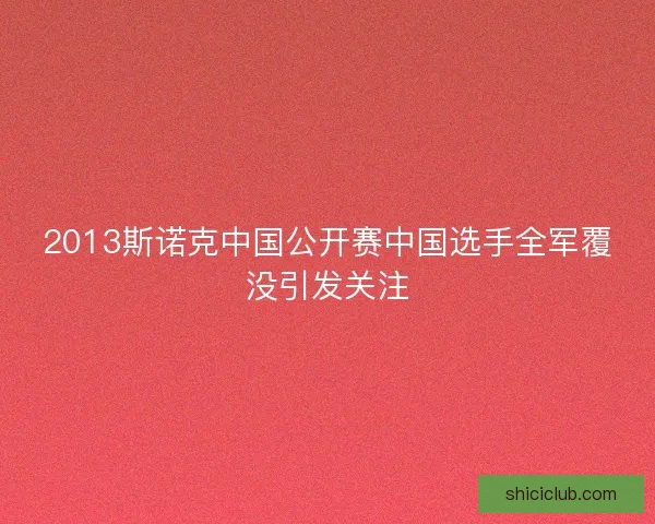 2013斯诺克中国公开赛中国选手全军覆没引发关注